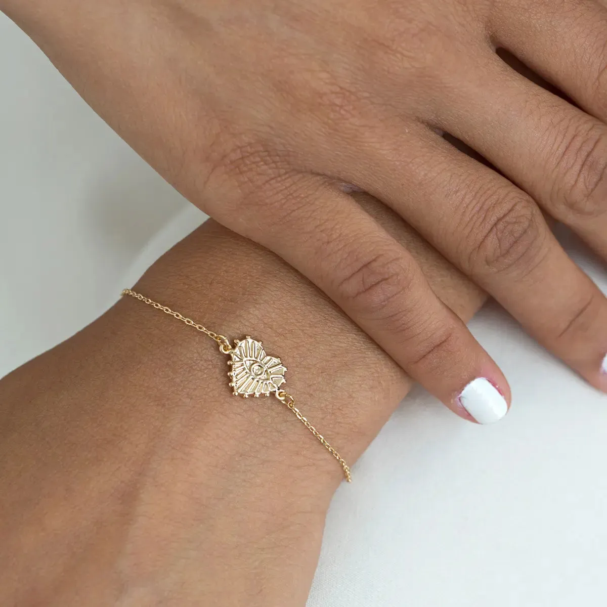 Evil Eye Heart Bracelet