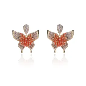 Fashion Cubic Zircon CZ Crystals Butterfly Earrings Birthday Party Wedding Gift Fine New Jewelry CE11519