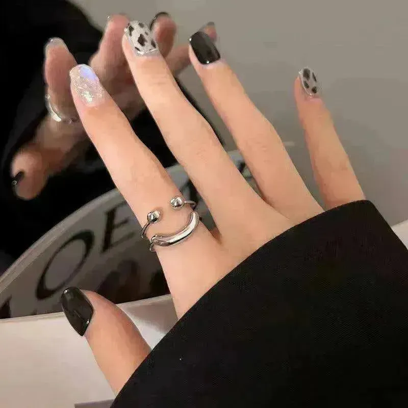 Fashionable Jewelry Adjustable Opening Ring Smiley Cute Happy Face Ring