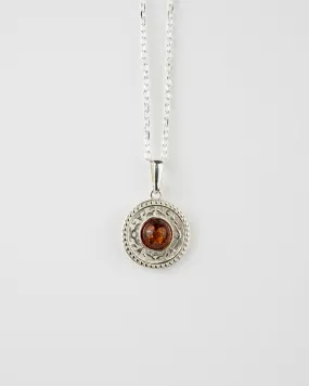 Floral Disc Pendant Necklace