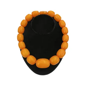 French Faux Amber Bead Necklace