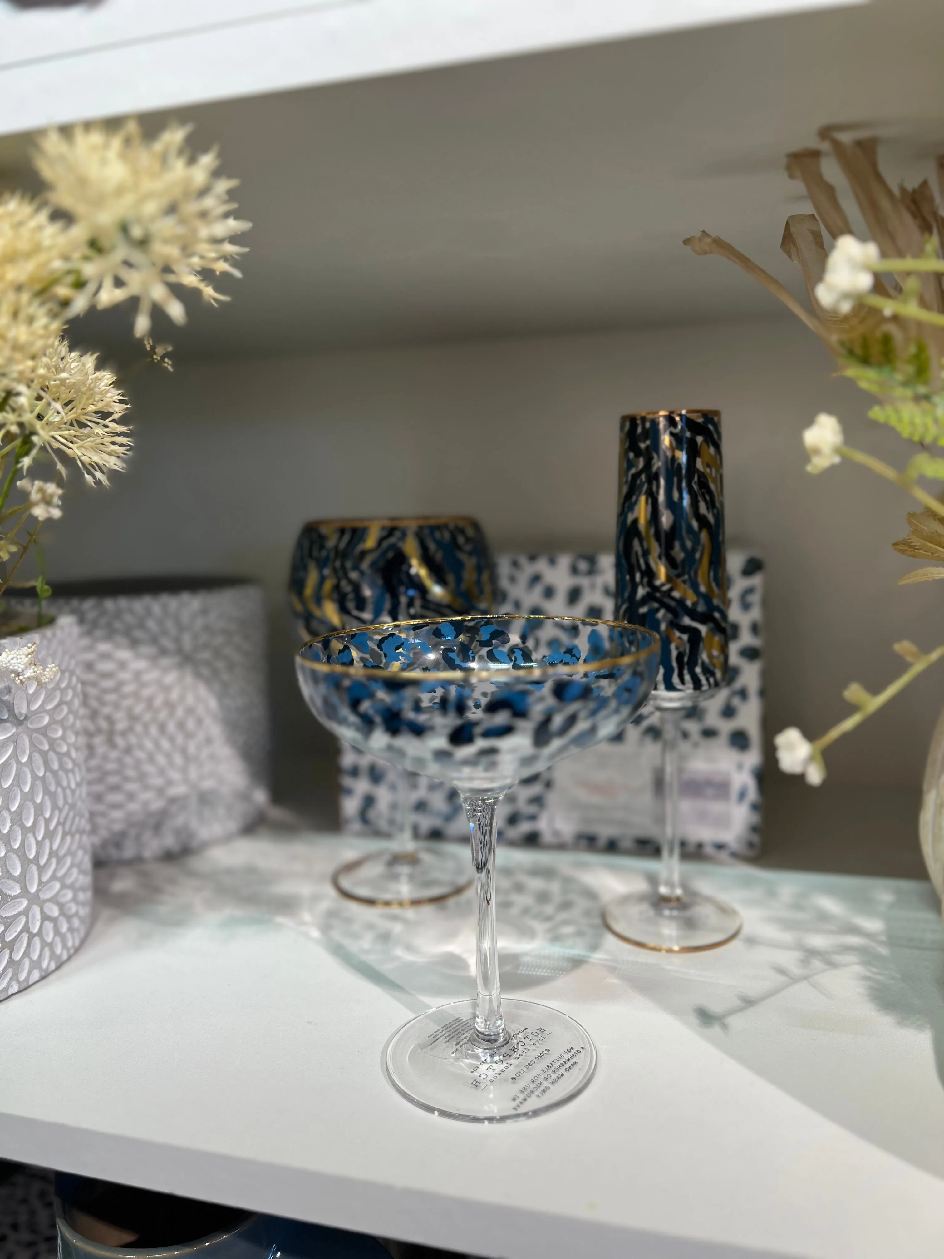 Frida Zebra Print Gin Glasses