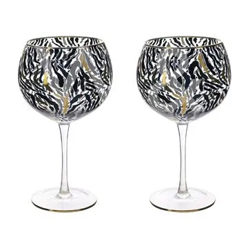 Frida Zebra Print Gin Glasses