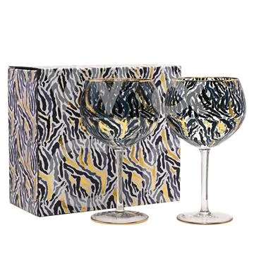Frida Zebra Print Gin Glasses