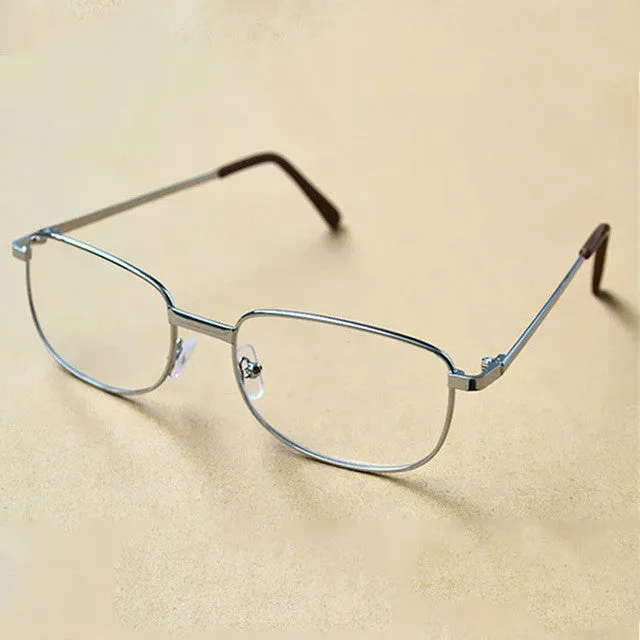Full Metal Frame Resin Lenses Presbyopic Glasses Reading Glasses  3.00D(Silver)