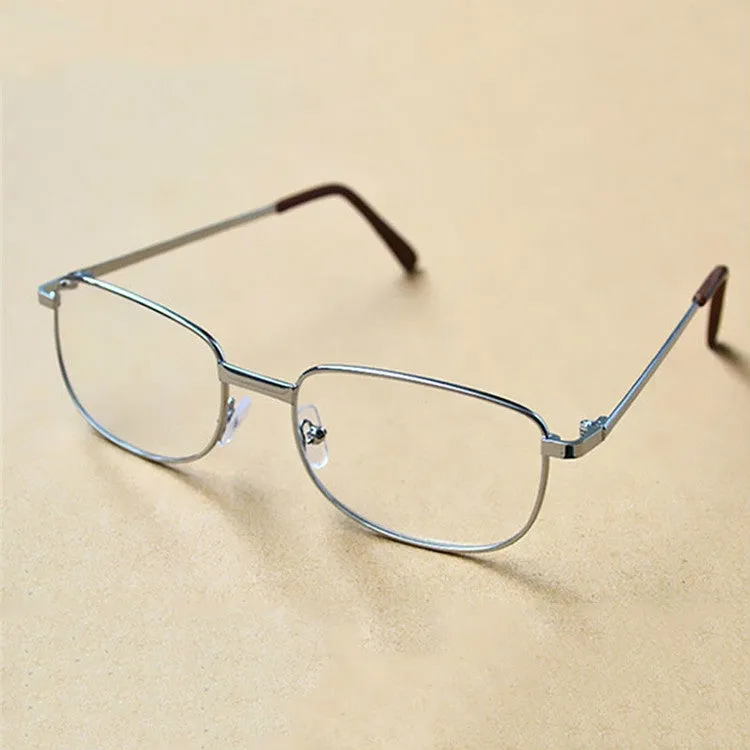 Full Metal Frame Resin Lenses Presbyopic Glasses Reading Glasses  3.00D(Silver)