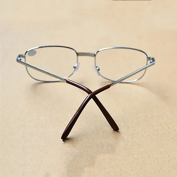 Full Metal Frame Resin Lenses Presbyopic Glasses Reading Glasses  3.00D(Silver)