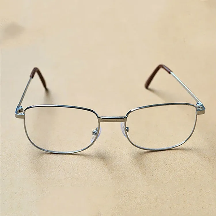 Full Metal Frame Resin Lenses Presbyopic Glasses Reading Glasses  3.00D(Silver)