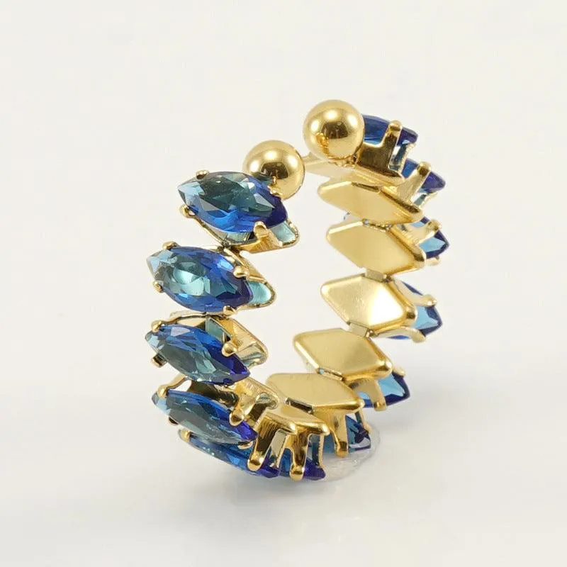 Geometric Cubic Zirconia Ring - Trendy Fashion Accessory
