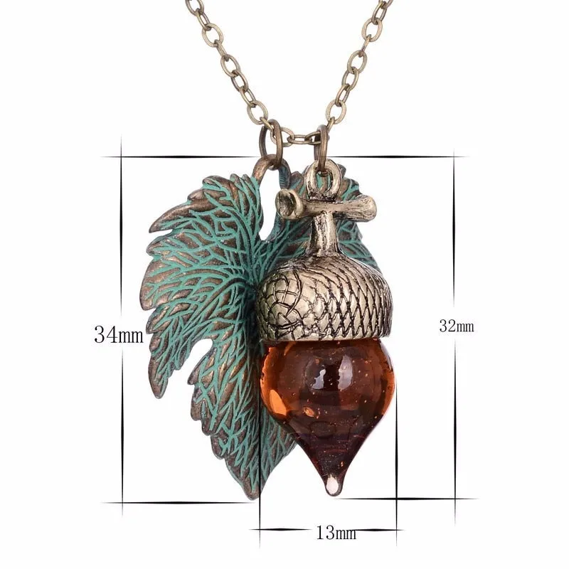 Gift of Wisdom Woodland Acorn Pendant Necklaces