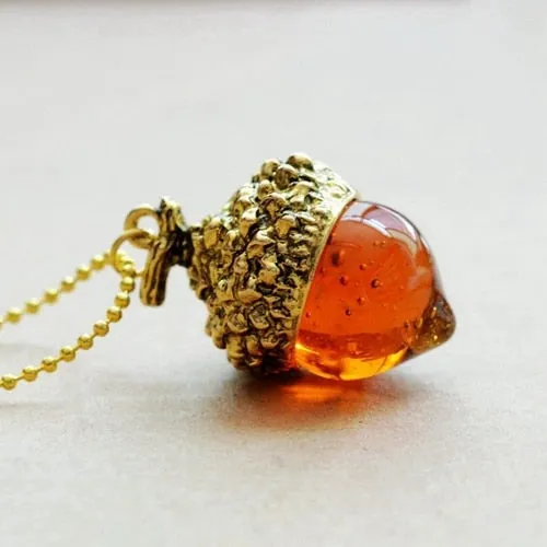 Gift of Wisdom Woodland Acorn Pendant Necklaces