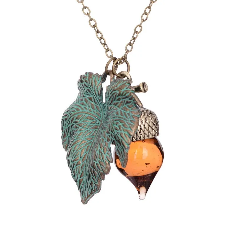 Gift of Wisdom Woodland Acorn Pendant Necklaces