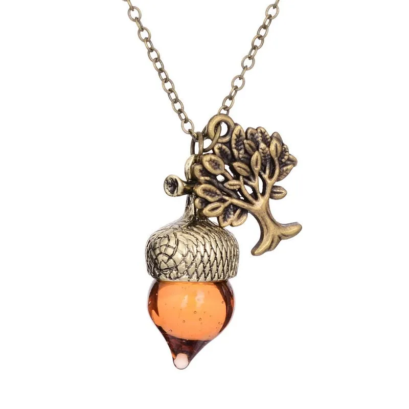 Gift of Wisdom Woodland Acorn Pendant Necklaces