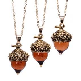 Gift of Wisdom Woodland Acorn Pendant Necklaces