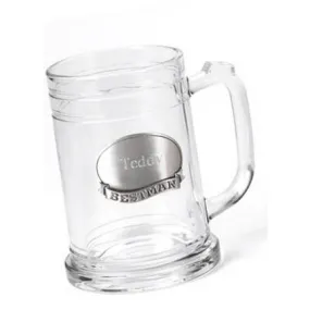 Glass Mug w/ Pewter Medallion