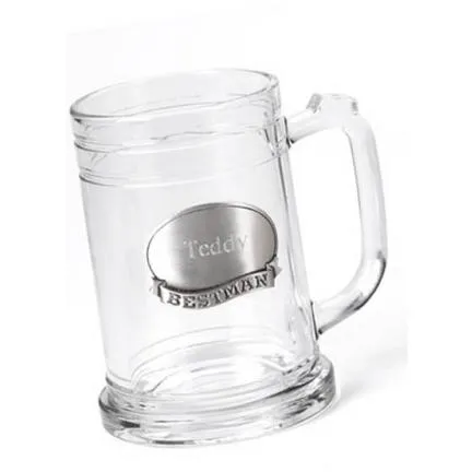 Glass Mug w/ Pewter Medallion
