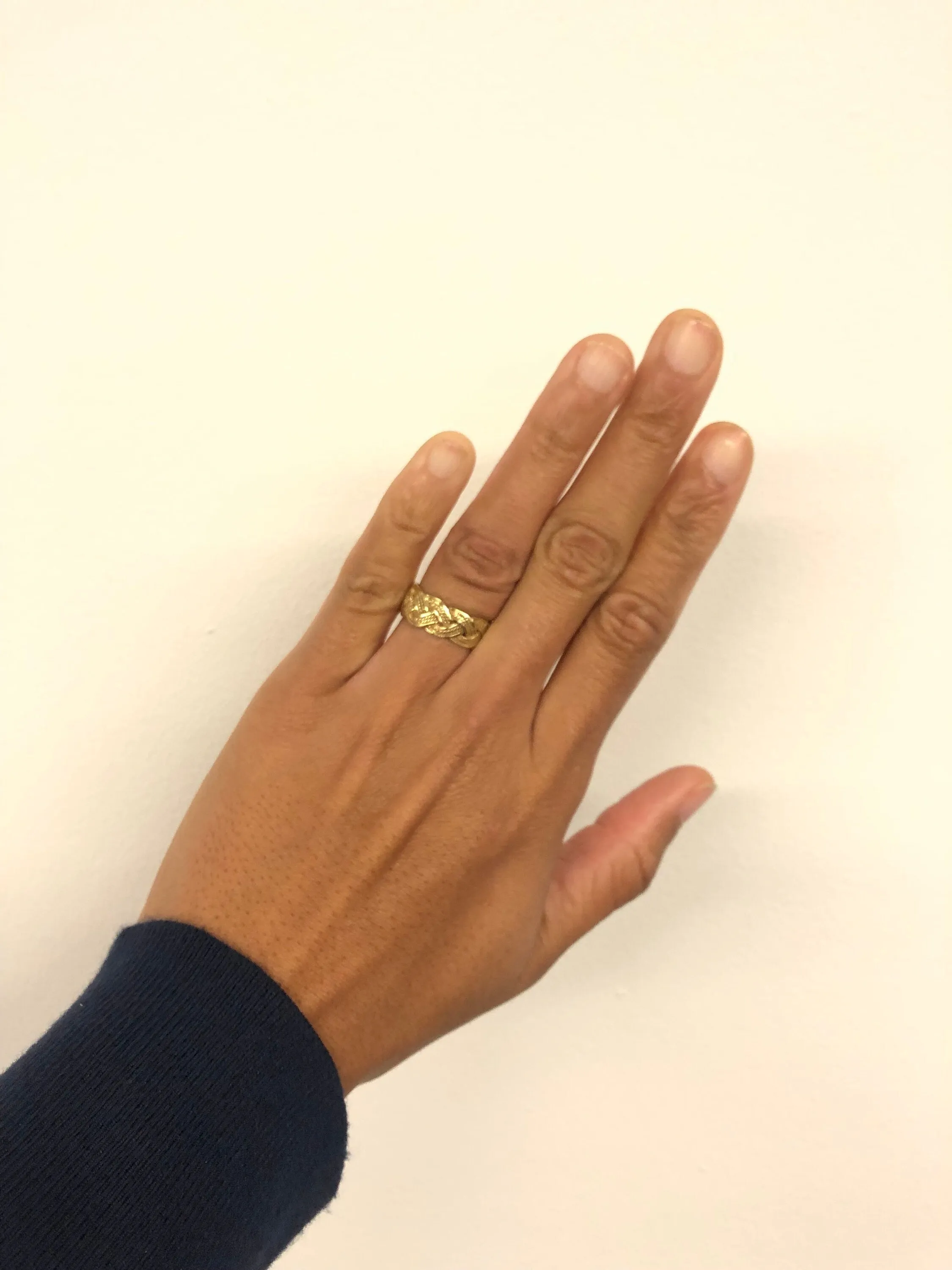 Gold Braided Ring- Gold Vintage Ring, Chunky Braid Ring