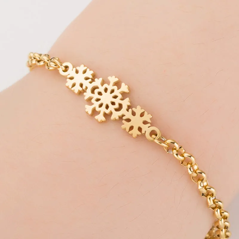 Gold Color Charms Bracelet Femme Stainless Steel Women Jewelry