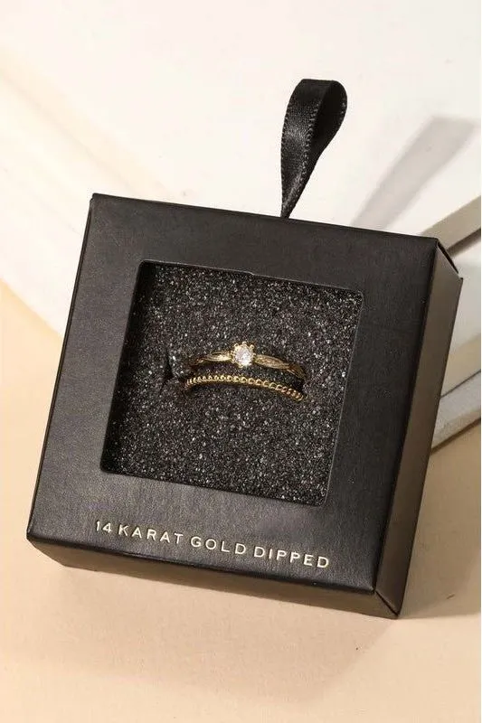 Gold Dipped Double Band Ring
