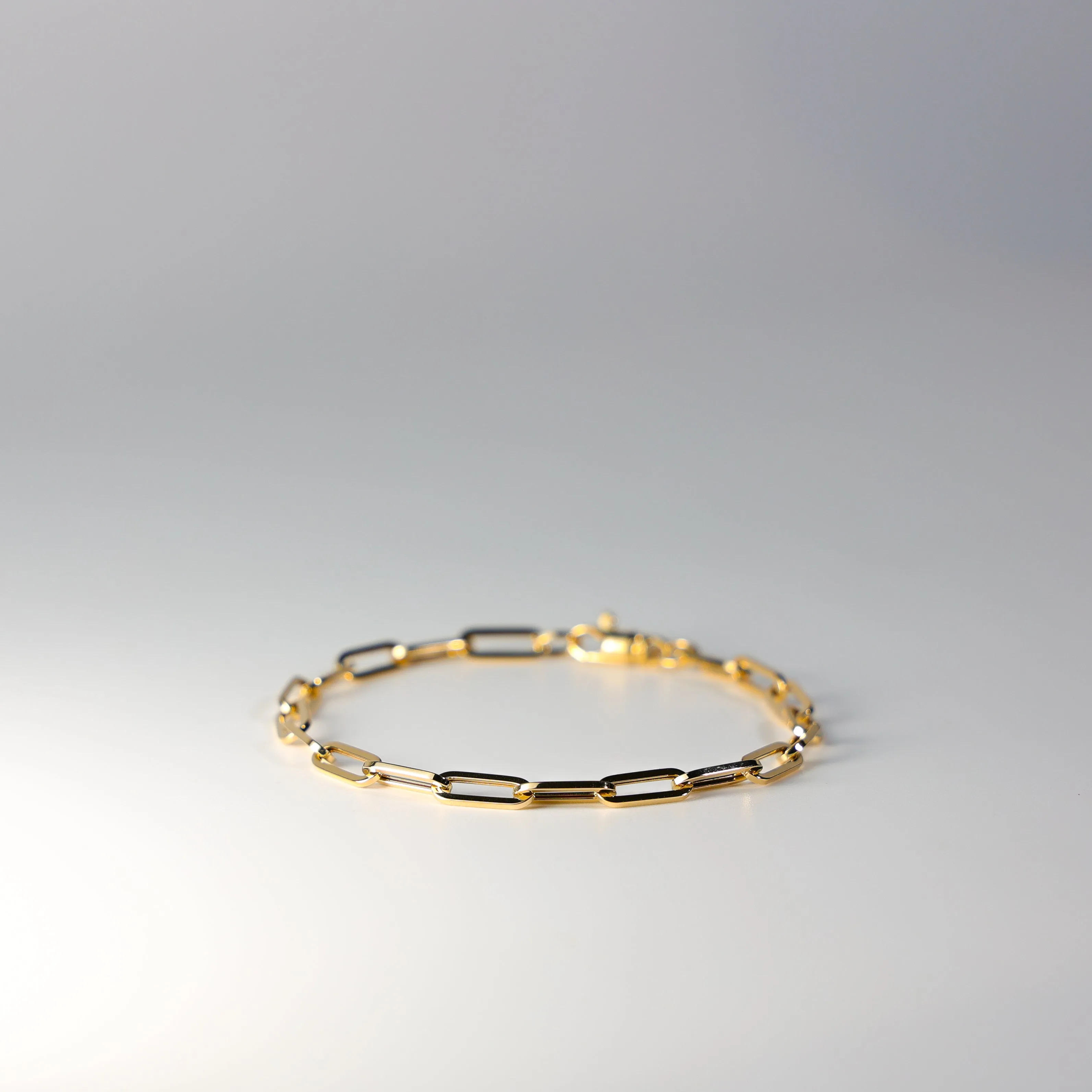 Gold Paperclip Link Bracelet 4MM Model-AB0765