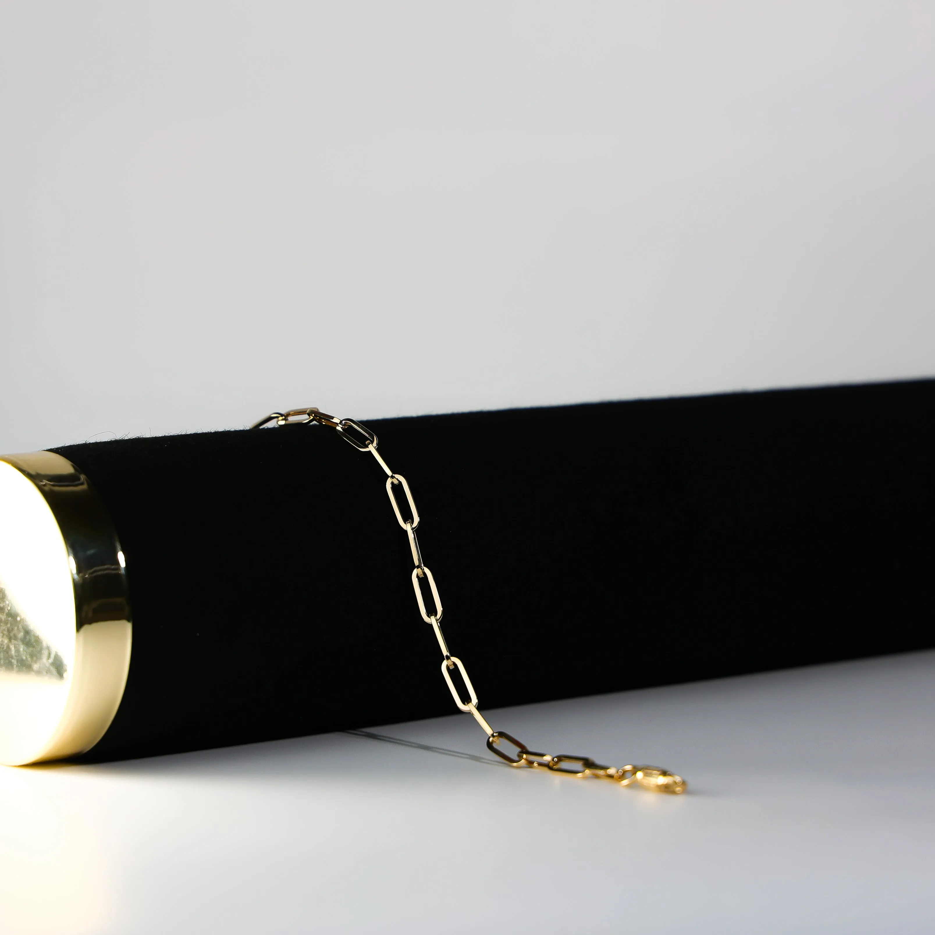 Gold Paperclip Link Bracelet 4MM Model-AB0765