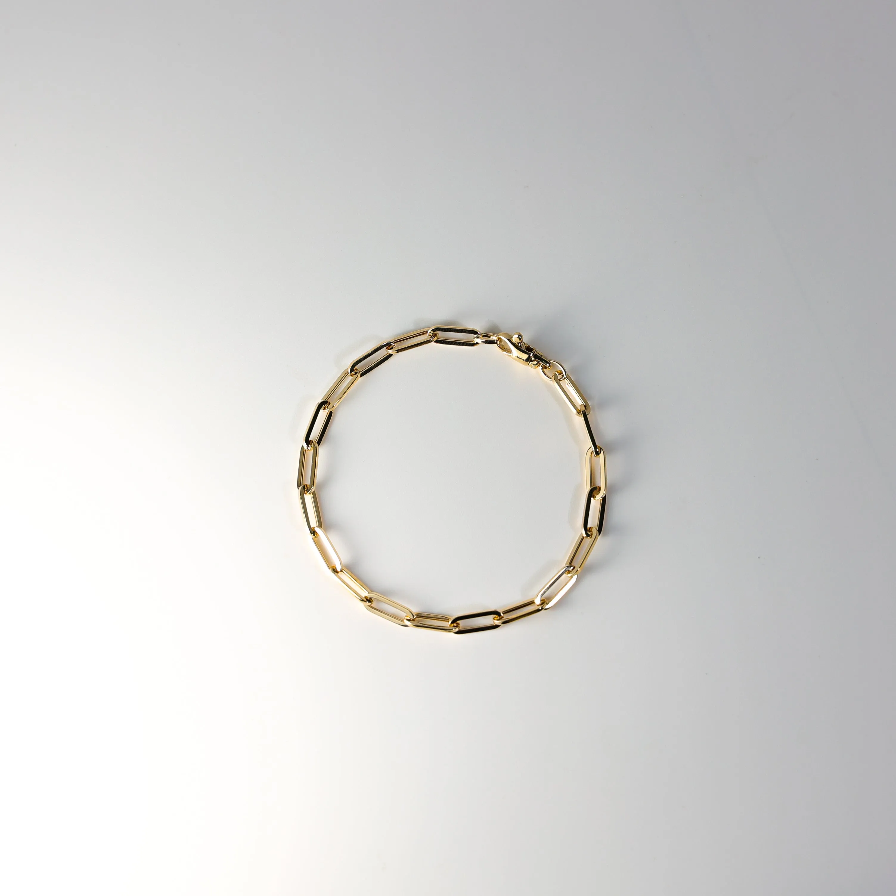 Gold Paperclip Link Bracelet 4MM Model-AB0765