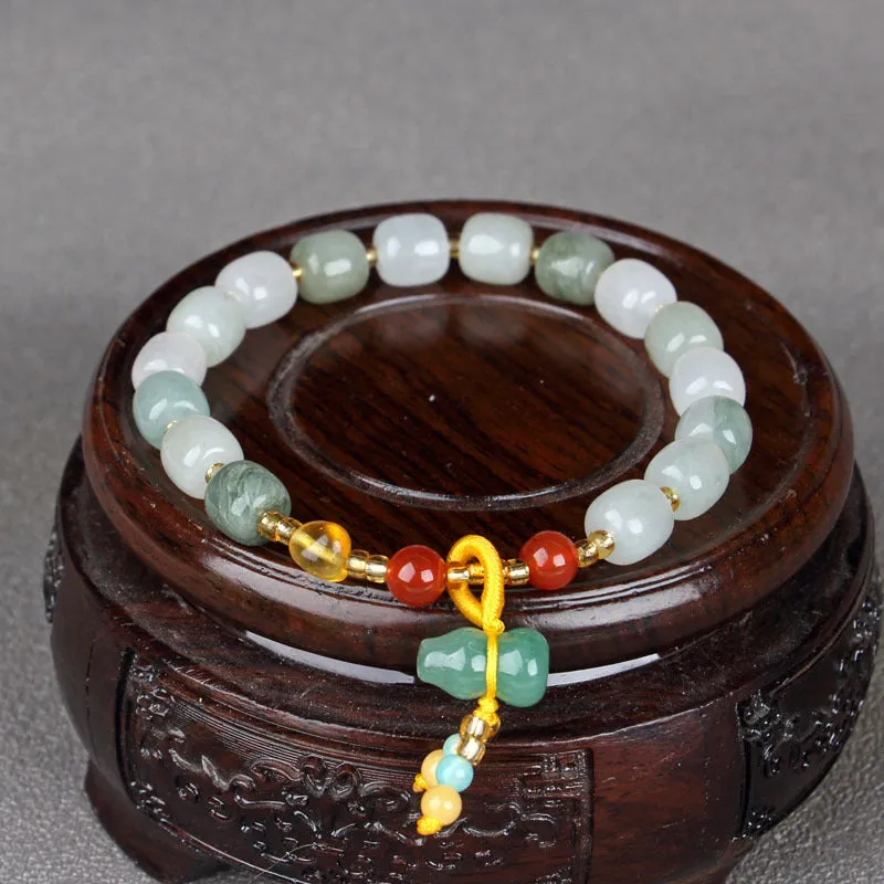 Gold Silk Jade Tianshan Cui Bracelet Necklace For Men And Women