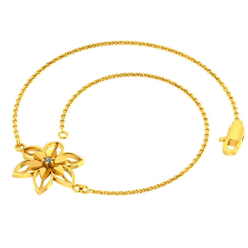 Gorgeous 18k Gold Flower Design Diamond Bracelet For Women From Diamond Collection Pc Chandra