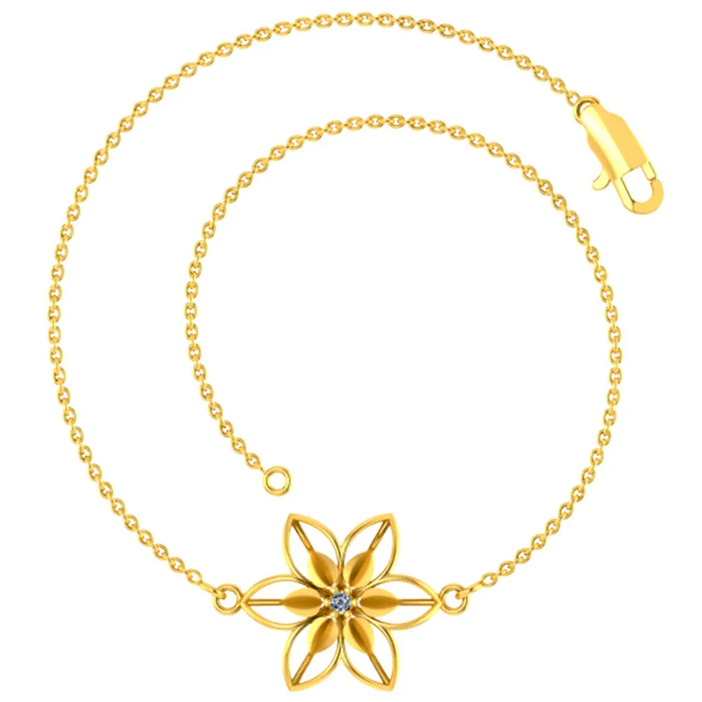 Gorgeous 18k Gold Flower Design Diamond Bracelet For Women From Diamond Collection Pc Chandra
