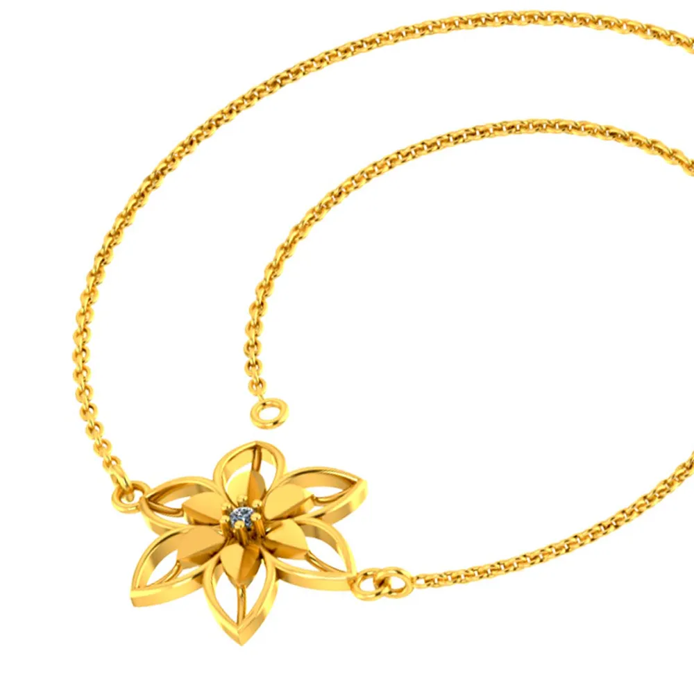 Gorgeous 18k Gold Flower Design Diamond Bracelet For Women From Diamond Collection Pc Chandra