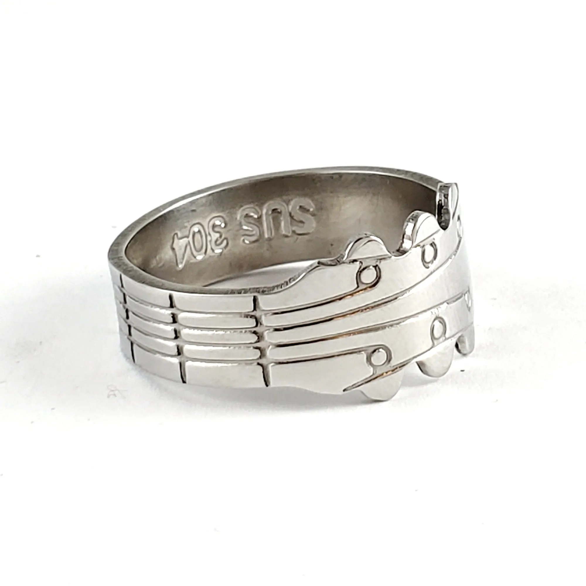 Guitar Neck Stainless Steel Spoon Ring