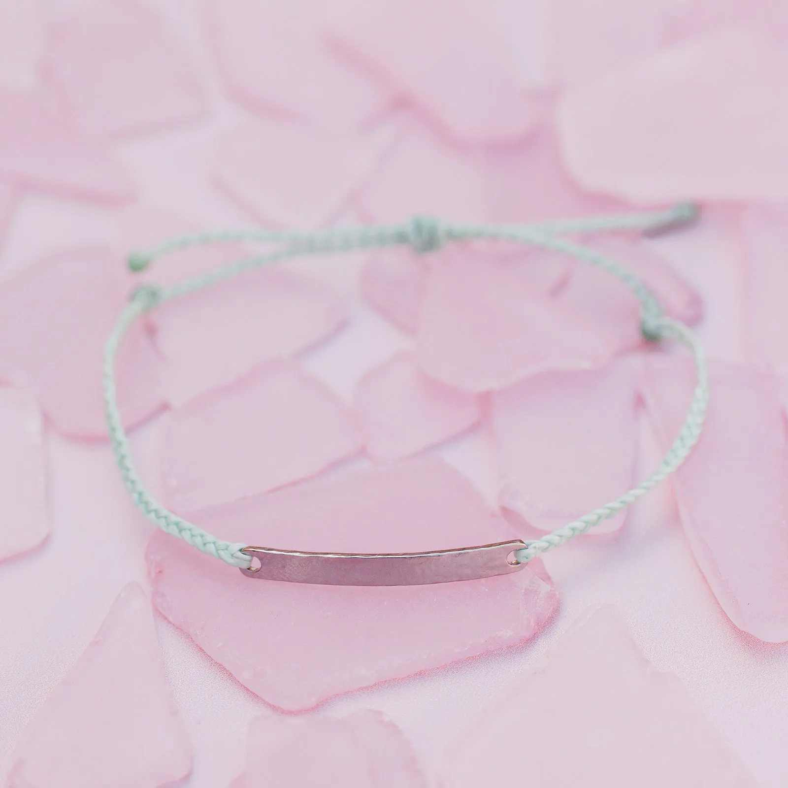 Hammered Bar Charm Bracelet