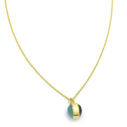 Harmony Ball Necklace | Aqua Chalcedony   Labradorite
