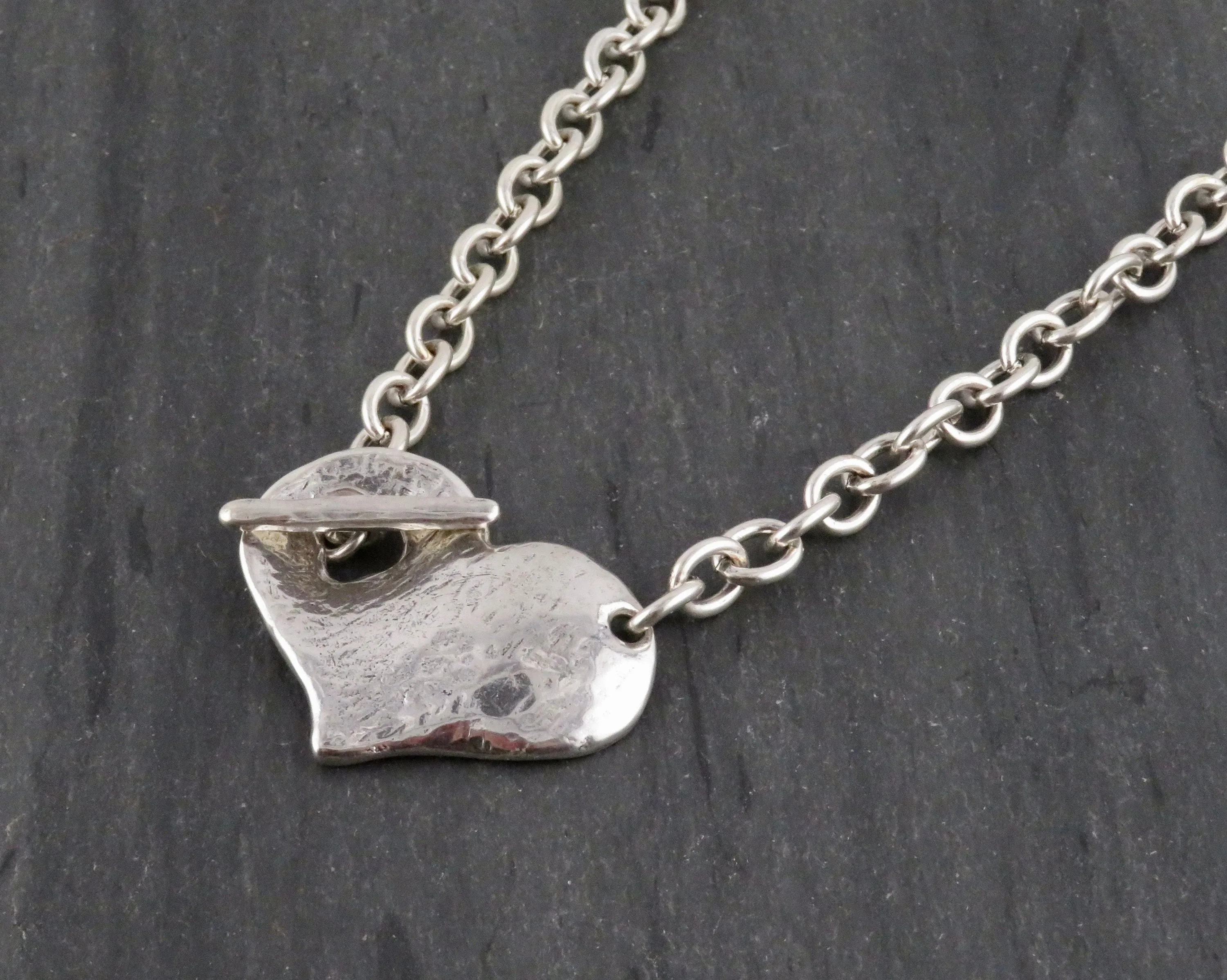 'Heart in Front' Necklace - Silver