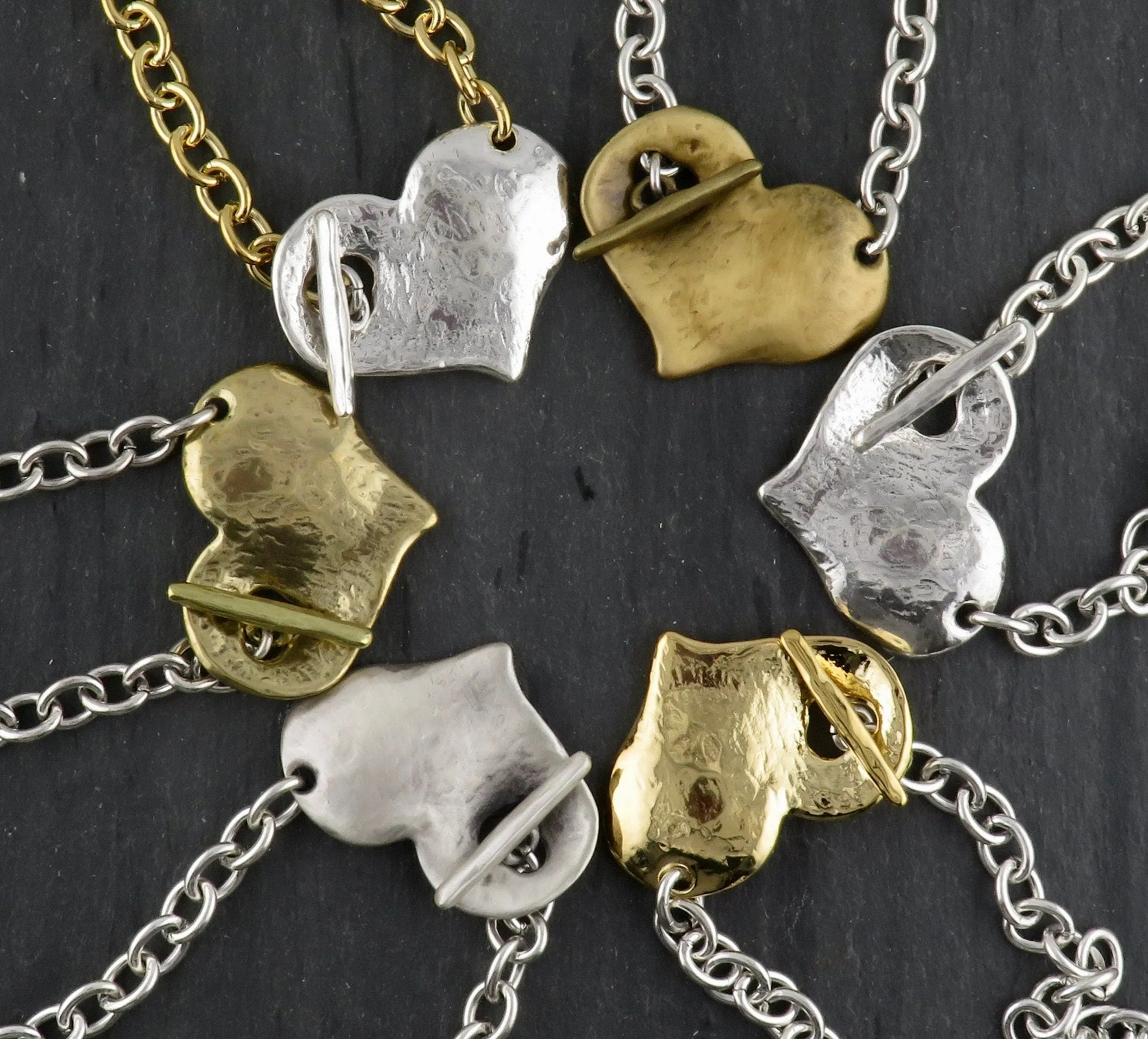 'Heart in Front' Necklace - Silver