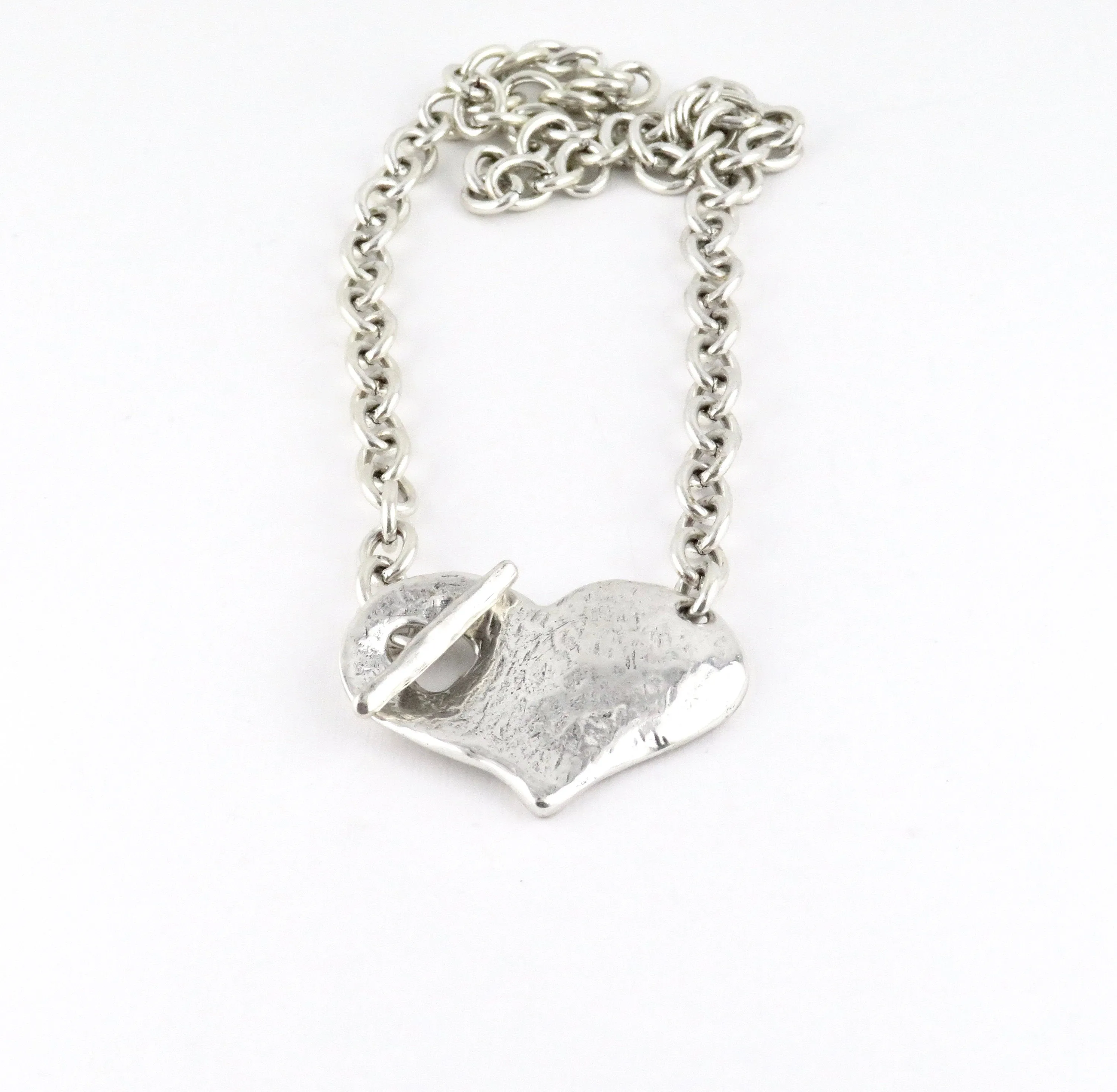 'Heart in Front' Necklace - Silver