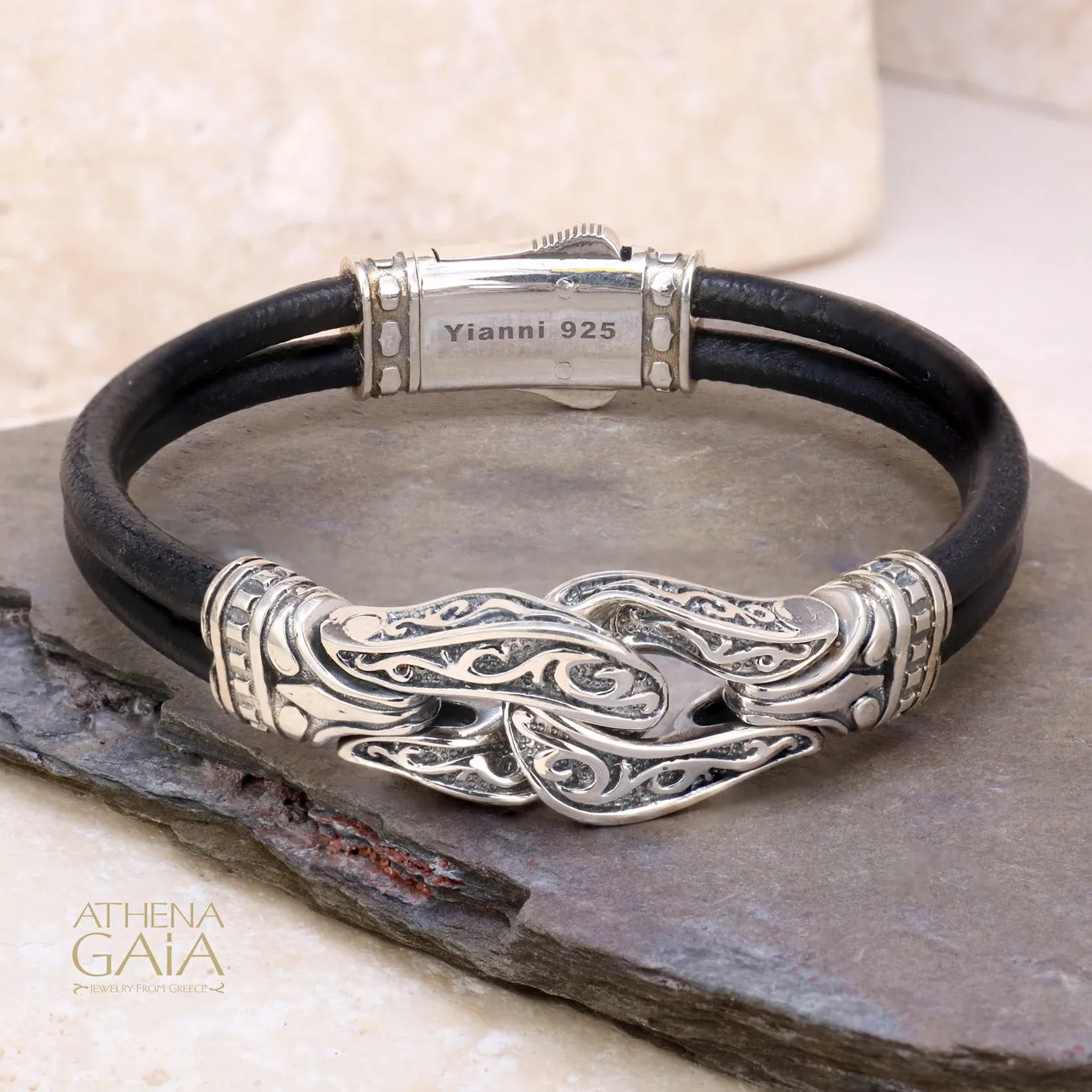 Heracles Double Strand Leather Bracelet