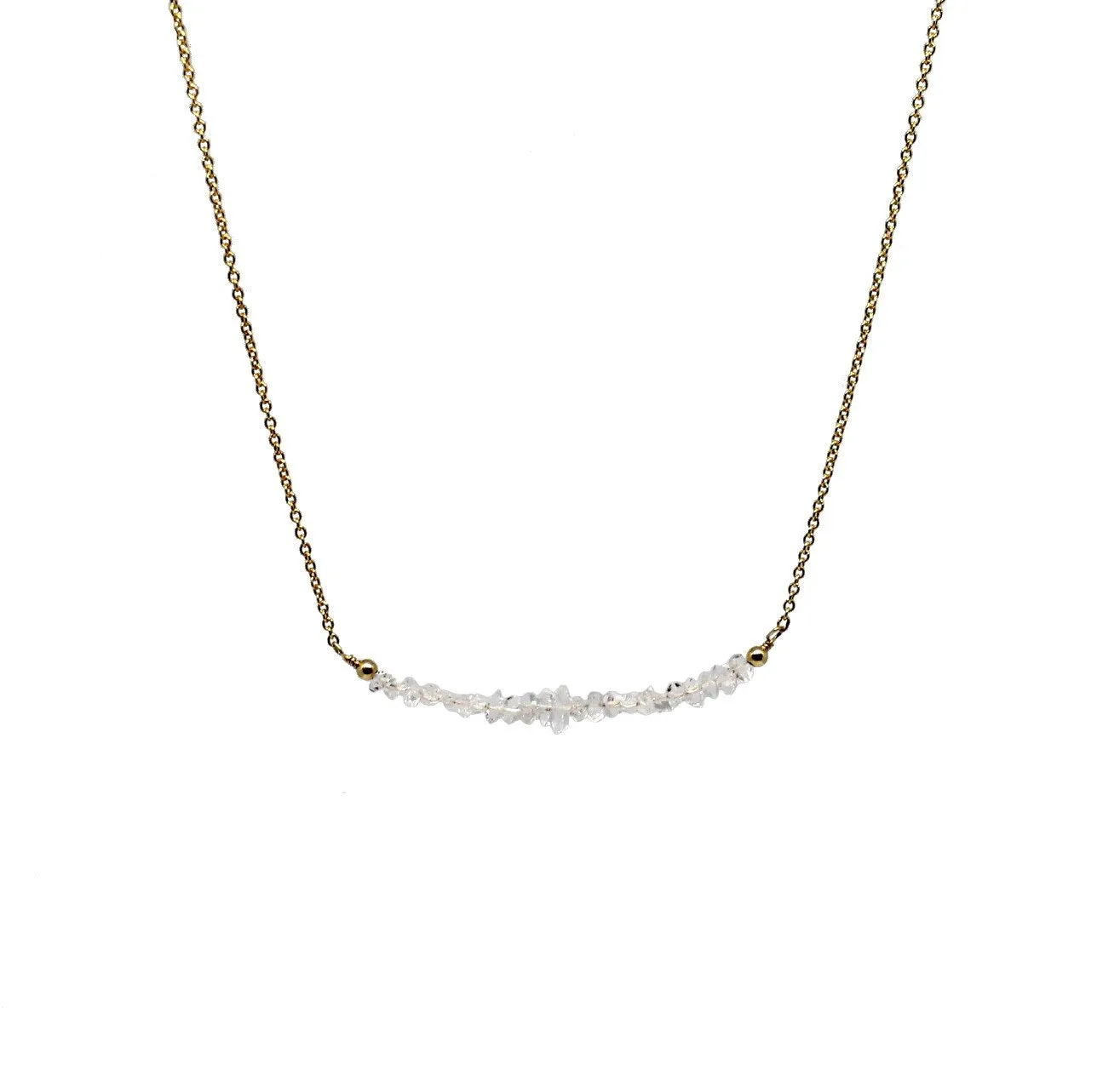 Herkimer Quartz  Bar Necklace