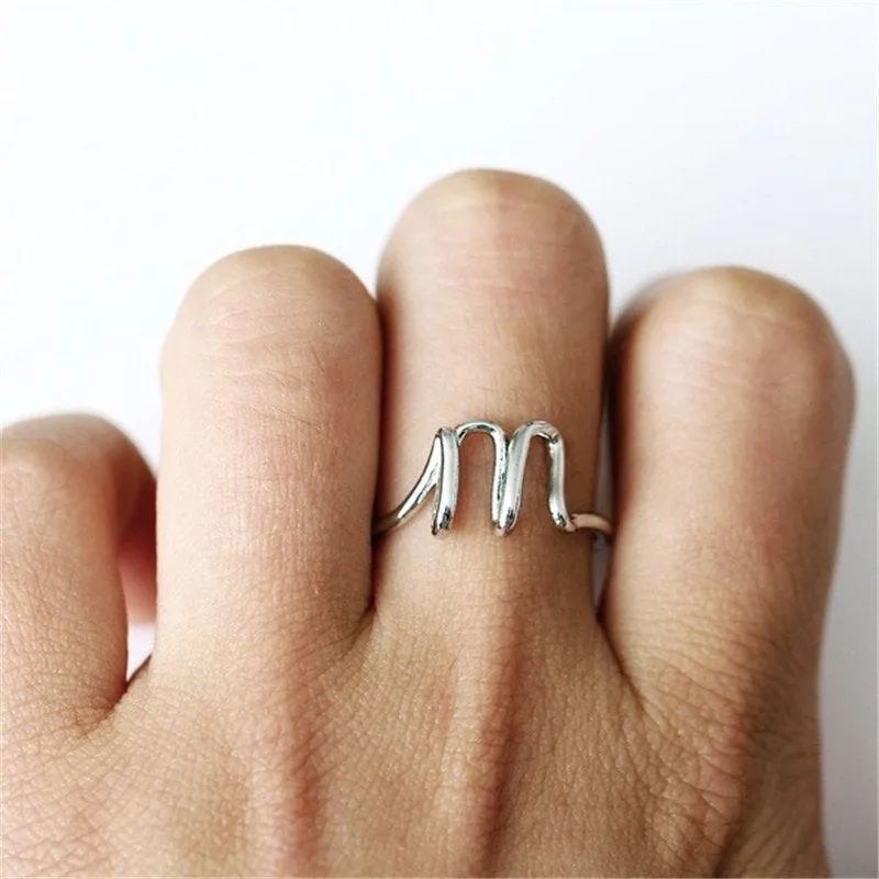 Initial Ring, Letter Ring, Gold Initial Ring, Silver Initial Ring, Custom Initial Ring, Bridesmaids Rings, Wedding Gifts, Personalized Ring