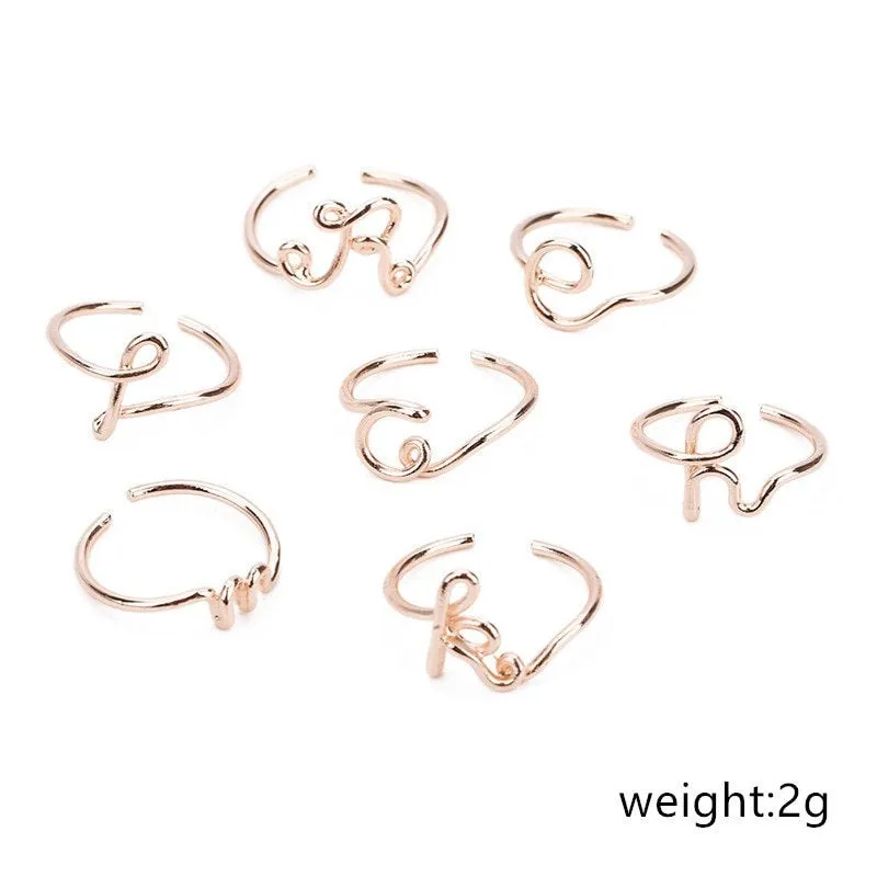 Initial Ring, Letter Ring, Gold Initial Ring, Silver Initial Ring, Custom Initial Ring, Bridesmaids Rings, Wedding Gifts, Personalized Ring