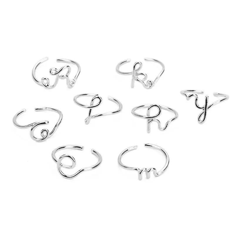 Initial Ring, Letter Ring, Gold Initial Ring, Silver Initial Ring, Custom Initial Ring, Bridesmaids Rings, Wedding Gifts, Personalized Ring