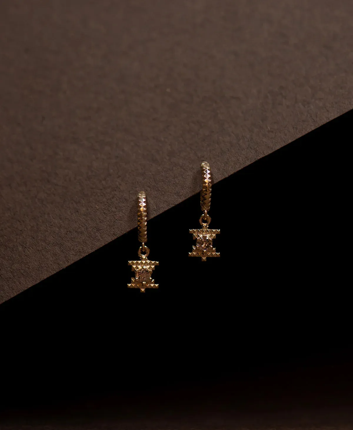 Inti Earrings | 22K Gold Plate | Peach Zircon