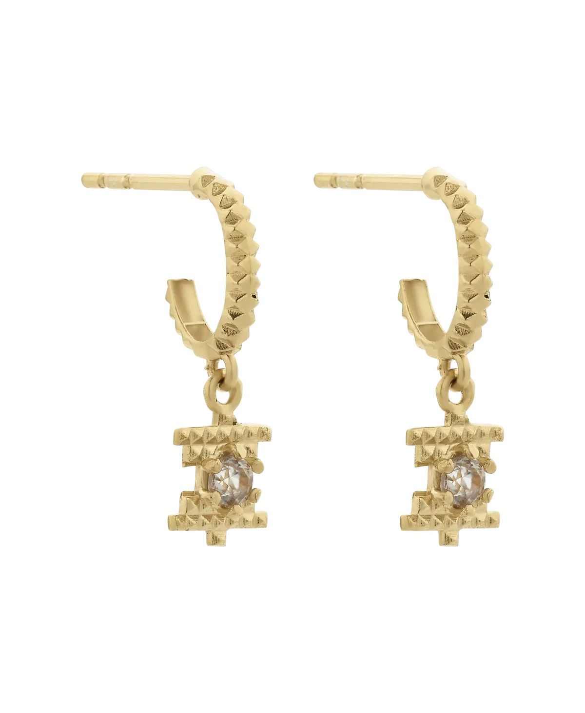 Inti Earrings | 22K Gold Plate | Peach Zircon