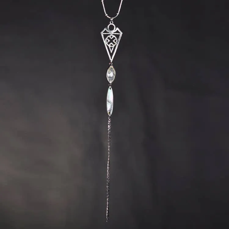 Intricate Arrow W/Chain Tassel Necklace