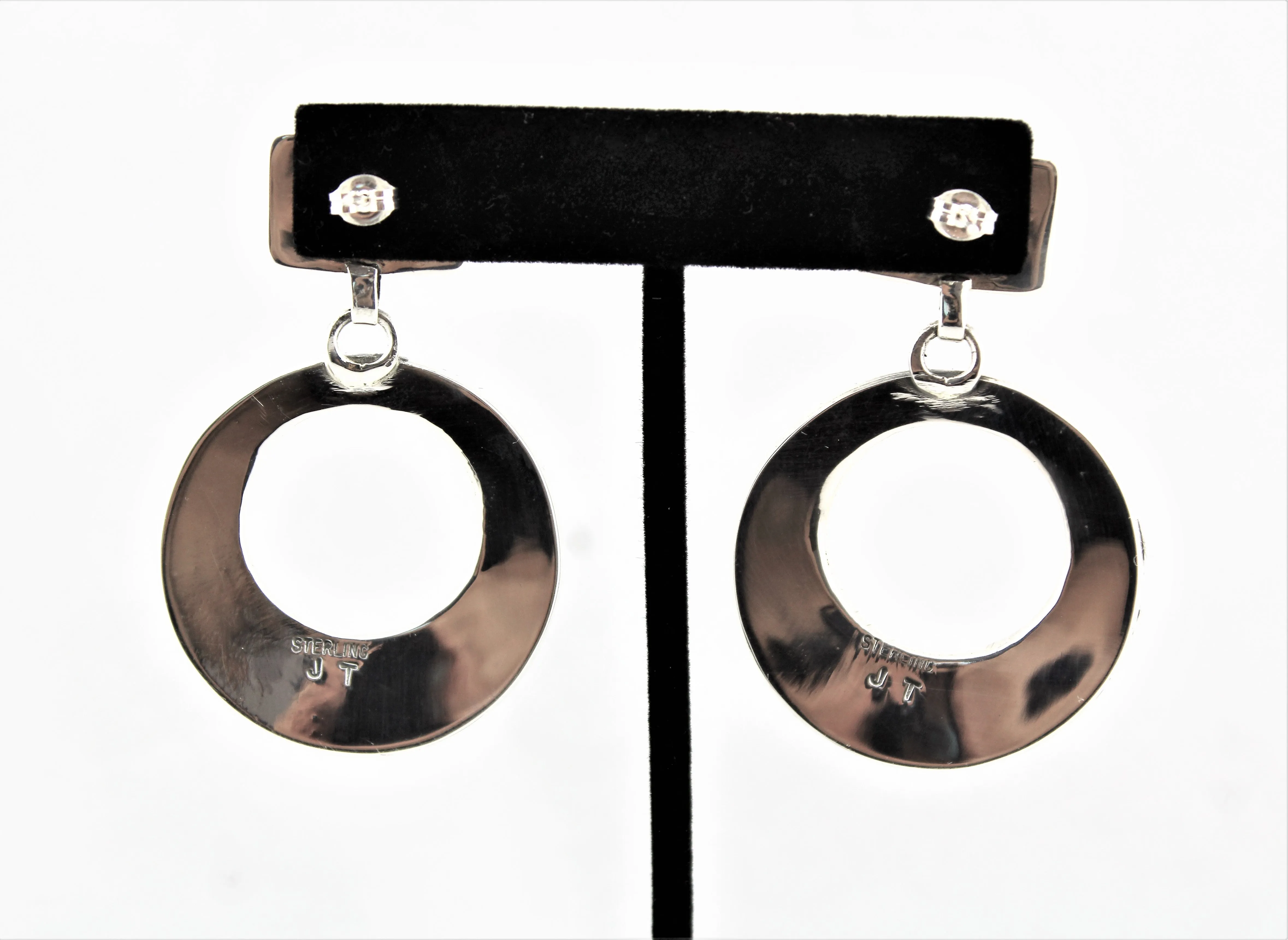 Jack Tom Round Sterling Coral Earrings