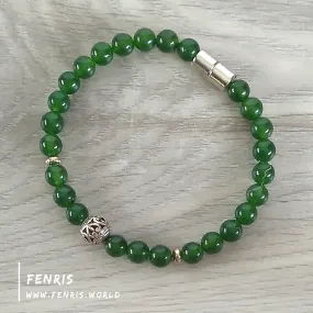 Jade Bracelet Gemstone Green Bead Magnetic Clasp