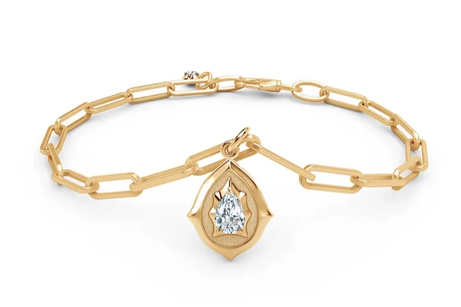 Jade Trau Envoy Paperclip Chain Charm Bracelet