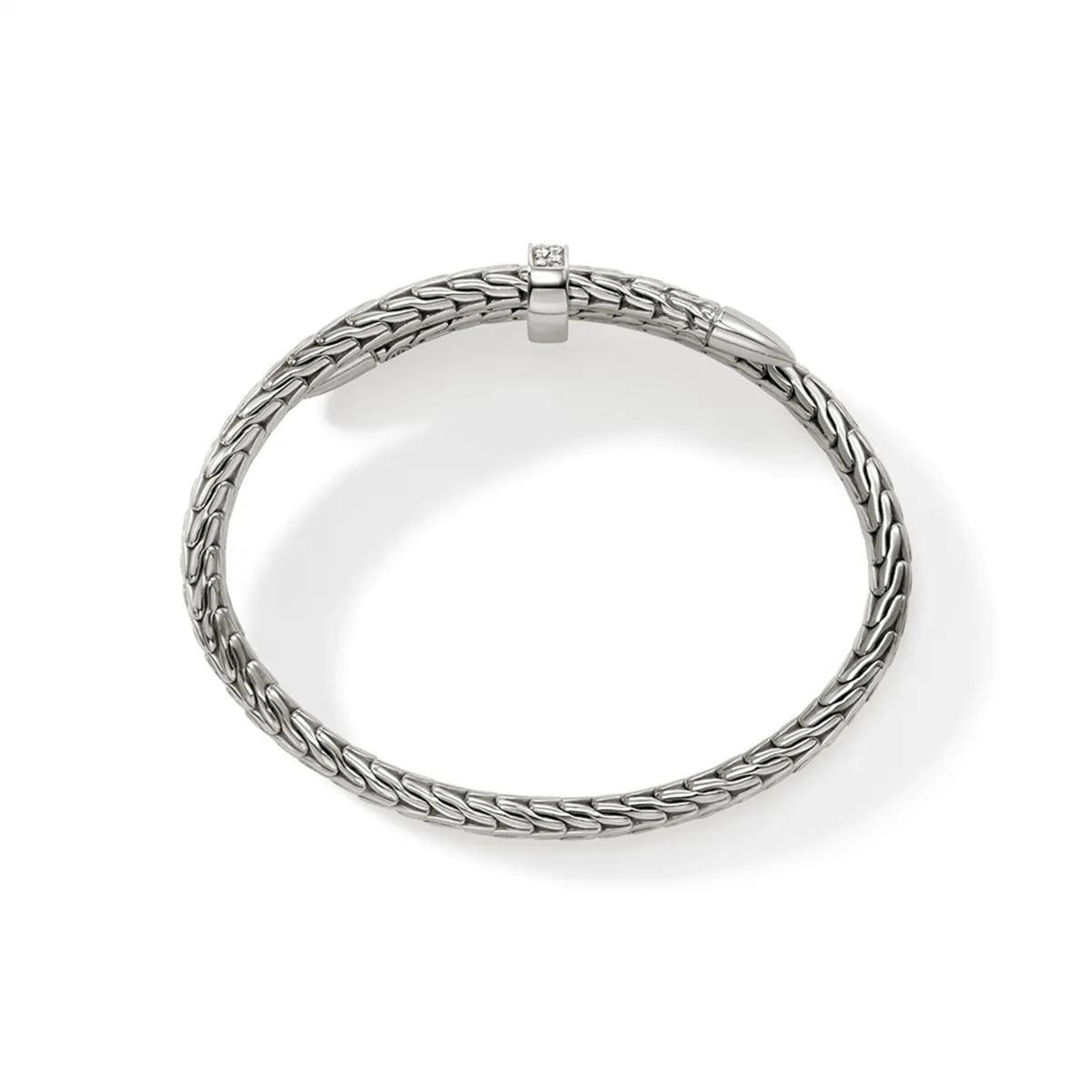 John Hardy Classic Chain Diamond Pave Bypass Flex Bracelet