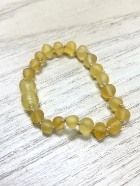 Jurate Pure Baltic Amber | Raw Lemon Children's Bracelet / Anklet 5"