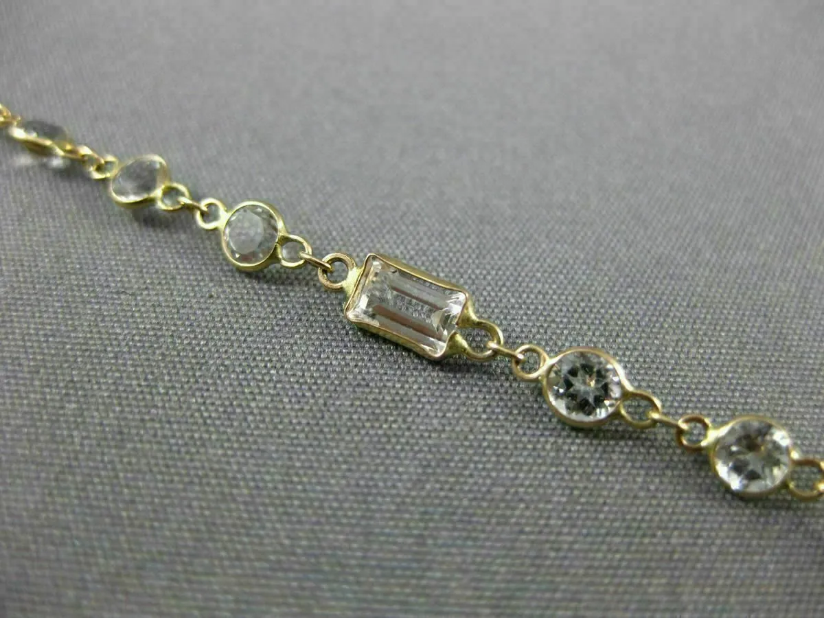LARGE 15.0CT WHITE QUARTZ & SOUTH SEA PEARL 14K YELLOW GOLD BY THE YARD NECKLACE